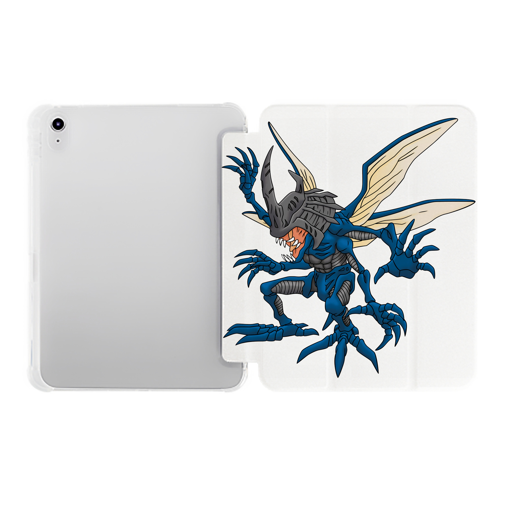 （画像用） Digimon デジタルモンスター/デジモン IPad ケース ペン収納付き 三つ折りスタンド PUレザー×シリコン 対応機種9.5/10.5/10.9インチ